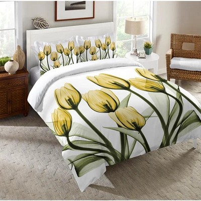 Laural Home Golden X-Ray Tulips Queen Comforter