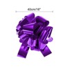 Unique Bargains Wedding Christmas Bright Metallic Gift Wrapping Large Pull Bows Ribbon 1 Pc Purple 16 inch - 2 of 4