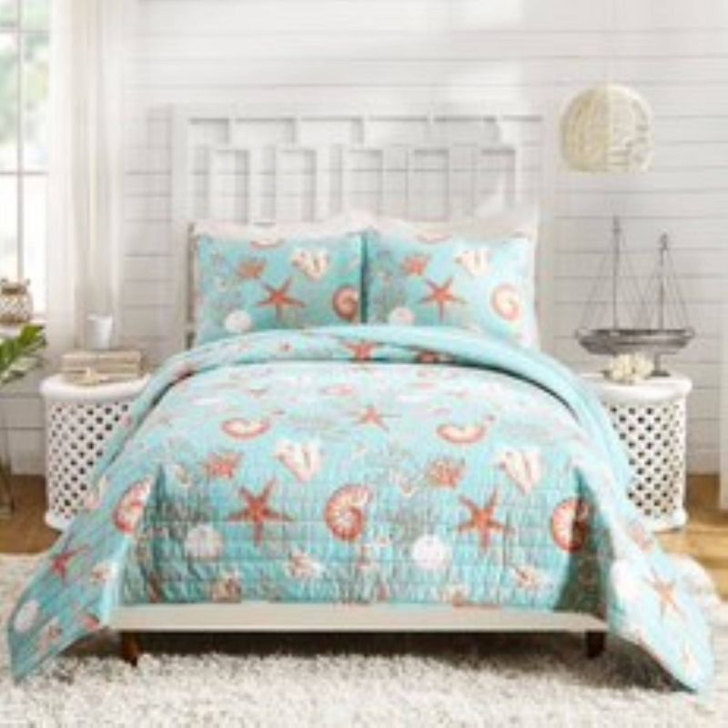 Modern Heirloom Starfish And Shells Quilt Sets, 1 of 9