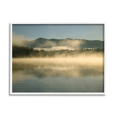 Stupell Industries Misty Lake Mountain Range Scenery Framed Giclee Art