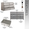 YONWAY Modern 6-Drawer Dresser Home Organization Storage with Spacious Storage and Sturdy Wood Frame for Living Room or Hallway, Grey - 2 of 4