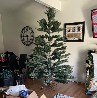 Costway 8ft Hinged Artificial Christmas Spruce Tree W/ 1658 Mixed Pe ...