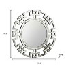 HomeRoots 32" Silver Glass Round Art Deco Geo Framed Accent Mirror - 3 of 4
