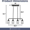 Prominence Home Lincoln Woods 4 Light Kitchen Island Linear Pendant Bar Light, Quick and Easy Installation, Dry-Rated for Indoor Use Only, Black - 4 of 4