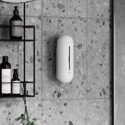 White Wall-Mounted Soft-Touch Soap Dispenser