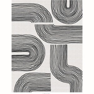 Machine Washable Area Rugs with Non-Slip Backing - Soft Vintage Farmhouse Grid Pattern No Shedding Low Pile Carpet for Living Room - 1 of 1