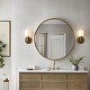 Wooakway Round Black/Gold/Silver Metal Accent Wall Mirror Modern Bathroom Vanity Mirror for Living Room Entryway Over Mantel Decor - 3 of 4