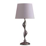 24" Modern Metal Table Lamp with Twisted Base Silver - Ore International