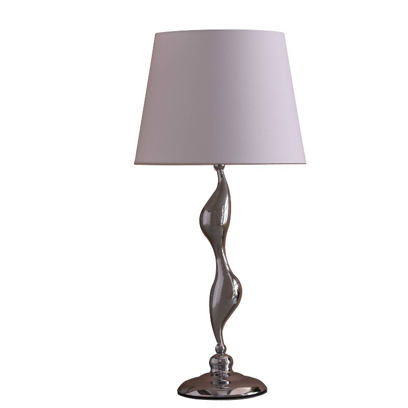 24&#34; Modern Metal Table Lamp with Twisted Base Silver - Ore International, 1 of 6