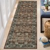 Washable Vintage Rug Floral Print Area Rug Distressed Oriental Rug Low Pile Non Slip Foldable Accent Rug - 2 of 4