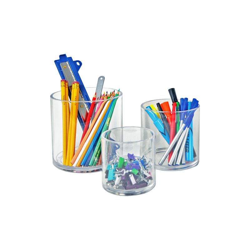 Azar Displays 4", 5", 6" Dia. Deluxe Clear Acrylic Cylinder Bin Set for Counter, 1 of 8