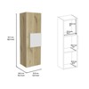 SEVOBAL Bathroom Storage Cabinets Cabinet with 3-Tier Storage Organizer, Single Door Design for Bathroom, Multicolored, 42.9"*17.3"*3.9" - 3 of 4