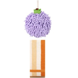 REGALWOVEN Soft Absorbent Bathroom Hand Towel Set 6" x 6"/13" x 29" 2 Packs - 1 of 4