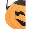 Gallerie II Smiling Pumpkin Jack O' Lantern w/ Witch Hat Felt Halloween Treat-Or-Trick Costume Candy Basket Tote Bucket - 2 of 3