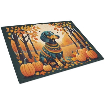 NEW Dachshund Fall Glass Cutting Board Decorative Tempered Glass Kitchen Cutting and Serving Board Large Size Chopping Board