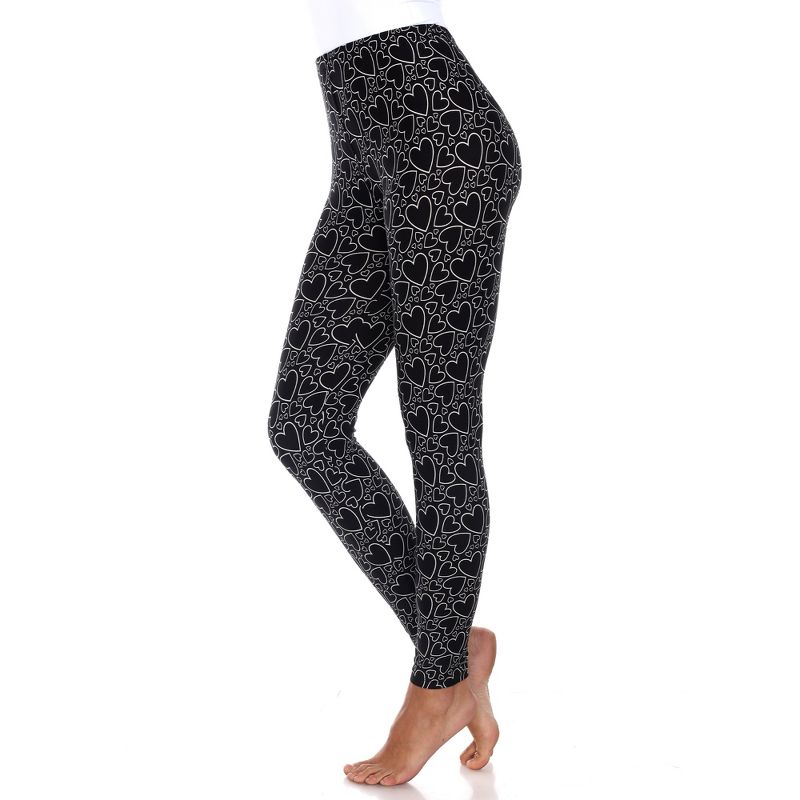 Women's Super Soft Midi-Rise Printed Leggings - One Size Fits Most - White Mark, 3 of 4