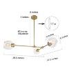 LNC Graceful 3-Light 31.5" Sputnik Modern Large Chandelier, Matte Gold with Glass Wine Shades - 3 of 4