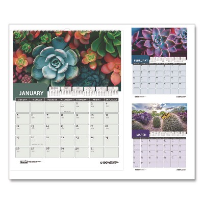 House of Doolittle Recycled Succulent and Cacti Wall Calendar 12-Month January 2026 to December 2026 Multicolor Sheets 14 x 11