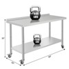 60X24x35 Inch Stainless Steel Work Table with Double Shelf, Heavy Duty Prep Station for Kitchen Restaurant or Garage Storage - 3 of 4