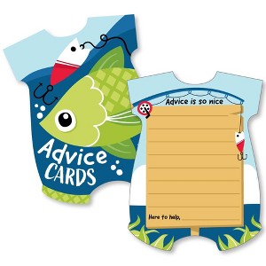 Big Dot of Happiness Let's Go Fishing - Baby Bodysuit Wish Card Fish Themed Baby Shower Activities - Shaped Advice Cards Game - Set of 20 - 1 of 4