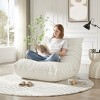 DOMETOUR Fireside Chair, Lazy Floor Sofa, Bean Bag Couches, Modern Armless Lounge Chair for Living Room, Apartment, Bedroom, Office (Chenille, White) - 2 of 4
