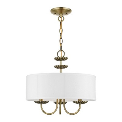 Livex Lighting Brookdale 3 - Light Pendant in  Antique Brass