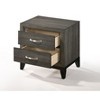 Gulches Weathered Gray Nightstand 25 Inches High 2 Drawers Black Leg Design - 4 of 4