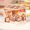 ROBOTIME 3D Puzzles DIY Miniature Dollhouse Cake Shop, Dessert Shop Building Set Toys Playset, Decorative Ornaments for Gift, Pink, 6"*6.4"*6" - 2 of 4