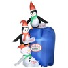 HOMCOM 6ft Christmas Inflatable North Pole Mailbox with Penguins and Snowman, Outdoor Blow-Up Yard Decoration with LED Lights Display - 4 of 4