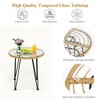 Dsvimoy Accent Chair Rattan Furniture Set of 3 Cushioned Chairs and Table for Patio or Balcony, White, 60"*40"*30" - 4 of 4