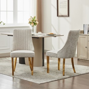 CAVINAS Upholstered Dining Chairs Set of 2, Modern Kitchen Chair Living Room Chair with Wood Legs and High Back for Kitchen, Dining Room - 1 of 4
