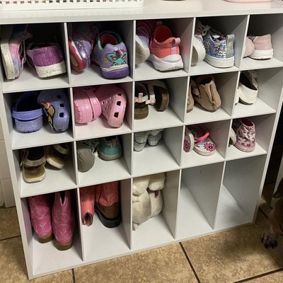 4 Tier Rolling Cubby Shoe Rack Gray - Brightroom™ : Target