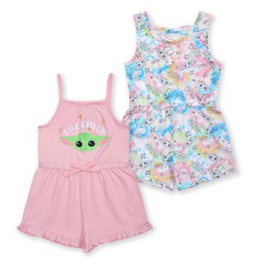 STAR WARS The Mandalorian Grogu Girls 2 Pack Romper - Size 5T - 1 of 4