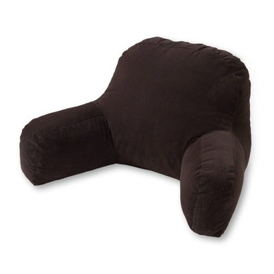 Brown Suede Solid Color Oversized Bed Rest Lounger Support Pillow