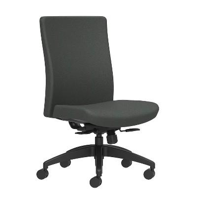 Union & Scale Task Chair Upholstered Armless Iron Ore Fabric Synchro Tilt 54166