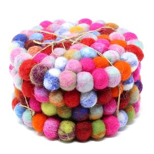 Slickblue Handmade Seasonal Felt Coasters – Set of 4, 4" Diameter, for Stylish Table Protection in 15 Colors Options - 1 of 4