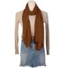 Elerevyo Women's Solid Chiffon Sheer Lightweight Soft Long Scarf Shawl 1 Pc - 2 of 4