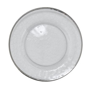 Split P Silver Metallic Rim Glass Dinner Plate Set of 4 - 1 of 3