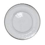 Split P Metallic Rim Glass Dinner Plate - Silver
