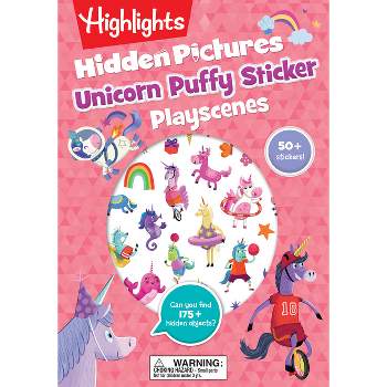 Unicorn Hidden Pictures Puffy Sticker Playscenes - (Highlights Puffy Sticker Playscenes) (Paperback)