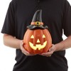 Casafield Ceramic Halloween Jack o Lantern, Hand Painted 12-Inch Pre-Lit LED Pumpkin Tabletop Decor - 4 of 4