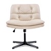 Ergonomic Office Chair Armless Swivel Tilt Task Chair for Home Office Desk Upholstered-3irtyhousy - 3 of 4