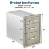 Stainless Steel Outdoor Kitchen Door Drawer Combo - Triple Drawers & Access Door,Propane Storage & Adjustable Garbage Ring - 3 of 4