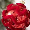 Red Velvet Pattern Ornament Red 4"H Glass - 2 of 2