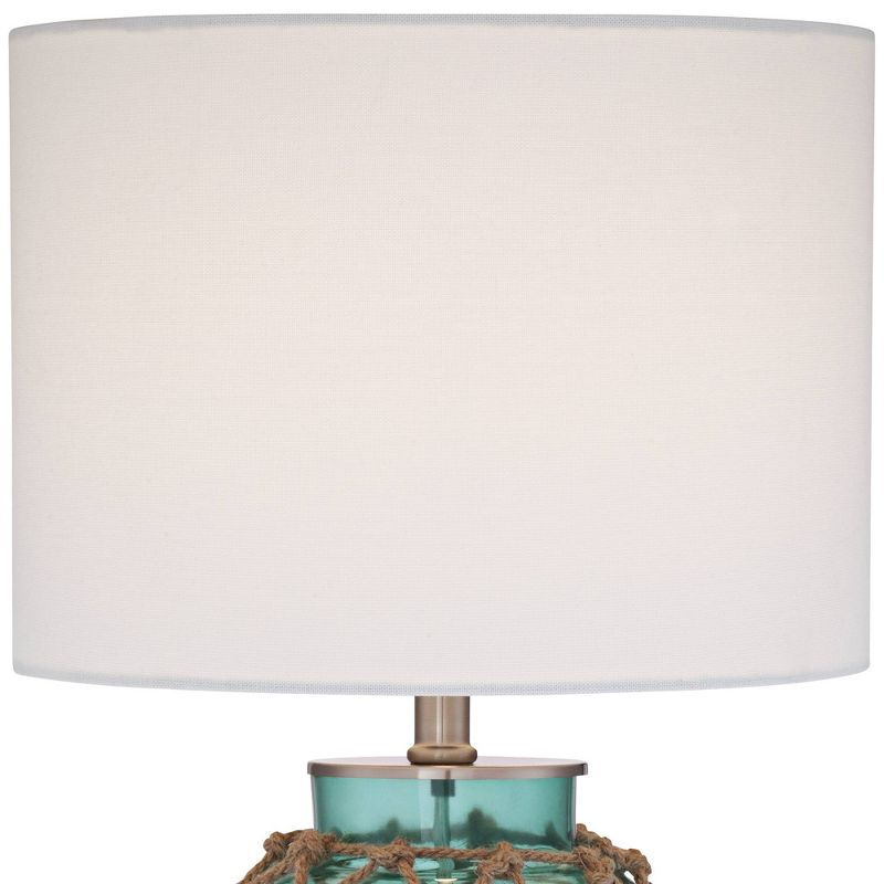 360 Lighting Crosby Coastal Accent Table Lamp 22 1/2" High Coastal Blue Green Glass Rope Off White Drum Shade for Bedroom Living Room Bedside Office, 3 of 7