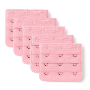 Allegra K Women's 3 Hook 3 Row Stretchy Bra Strap Extenders Hooks Bra Band - 1 of 4