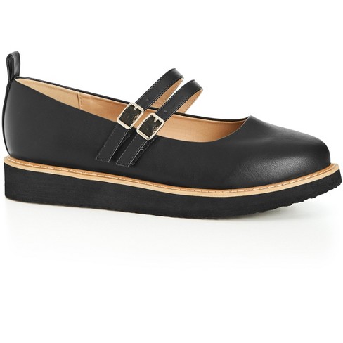 Cloudwalkers | Women's Plus Size Wide Fit Edith Flat Shoe - Black - 12w :  Target