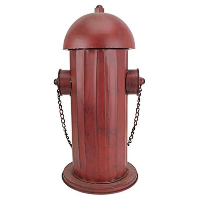 Medium Vintage Red Metal Fire Hydrant Statue
