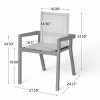Set of 2 Acacia Wood Outdoor Dining Chairs with Mesh Seating, Weather-Resistant Patio Armchairs for Garden and Poolside, Teak Finish-Coolbibila - 4 of 4