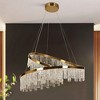 LNC Erinjenks 1-Lights 31.5"  Luxury and Glam Empire Textured Glass Integrated LED Chandeliers, Gold - 2 of 4